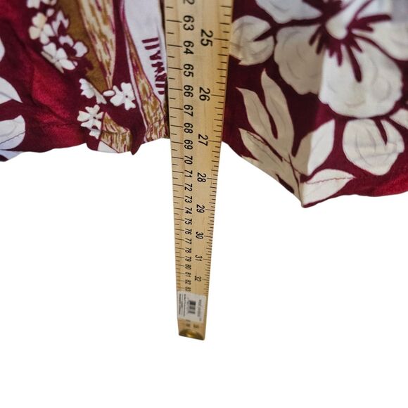 Hawaiian Shirt Red White Floral Print Surf Board Sz Large - Picture 5 of 8